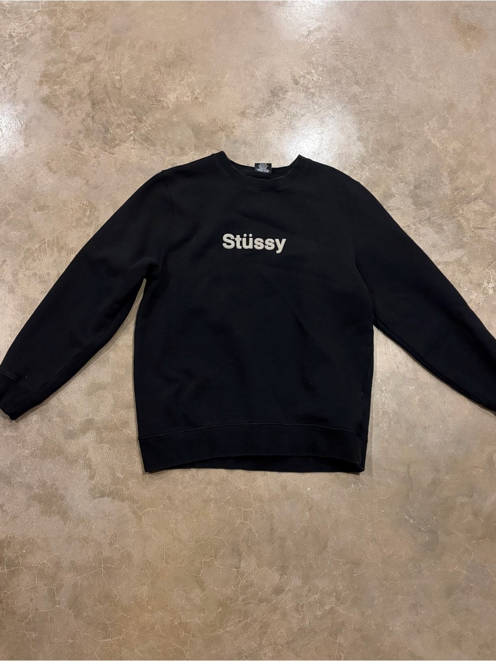 Black Stussy Crewneck Sweatshirt - Men's Classic Logo Sweater